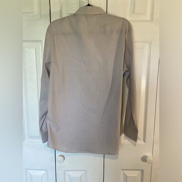 Kenneth Cole Reaction - Men’s Slim Tan /Wht Long Sleeve Dress Shirt -17 32/33 - Picture 5 of 5
